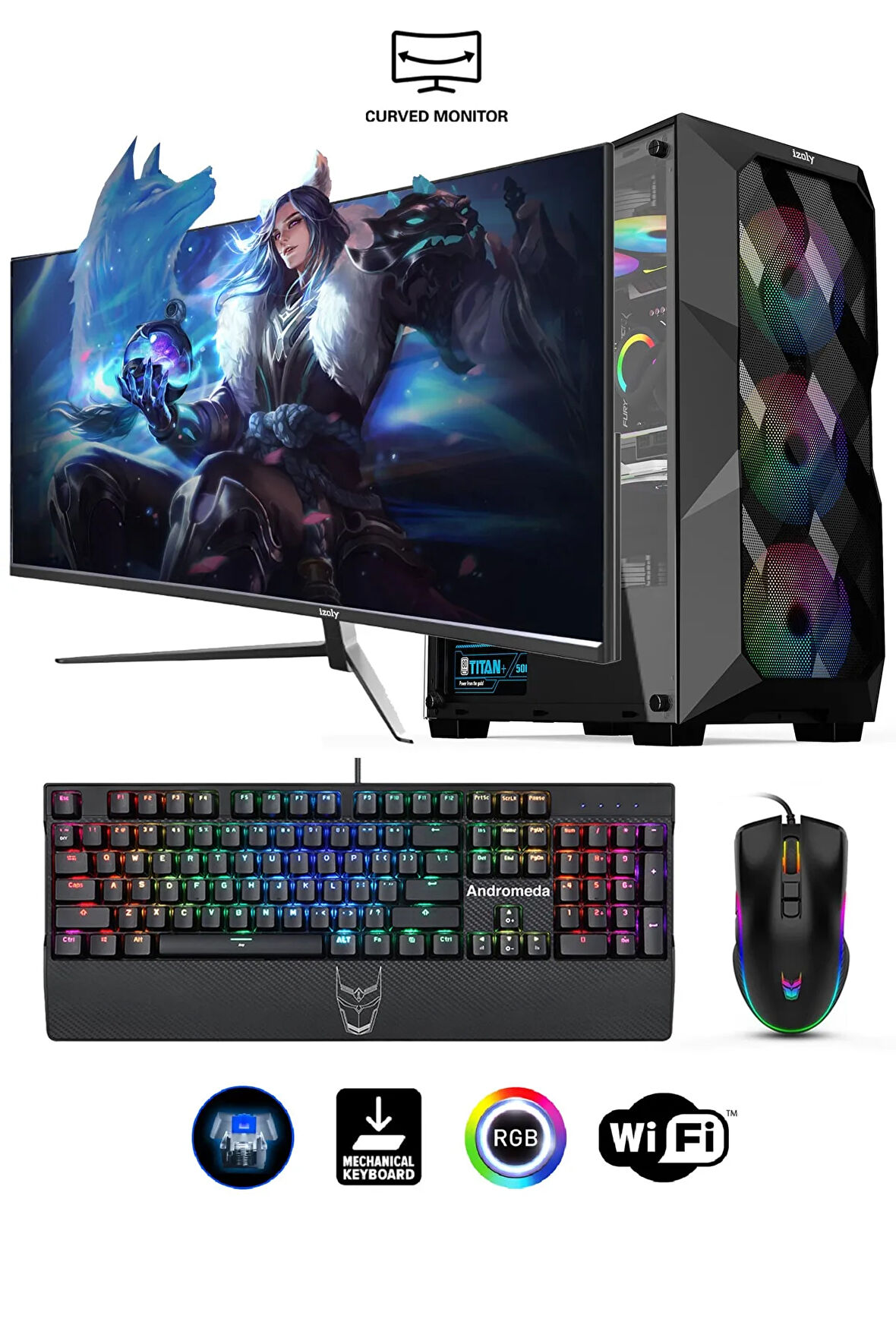 Mintra Banette Y İ3-10100F 16GB 512GB M.2 NVMe GTX1660S 6GB 27" 165Hz Oyuncu Masaüstü Bilgisayarı