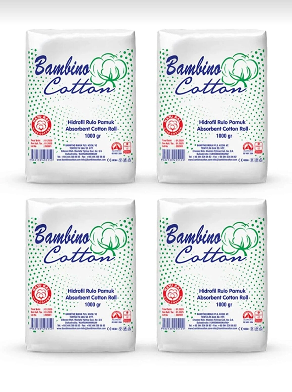 BAMBİNO HİDROFİL PAMUK 4 LÜ 1KG