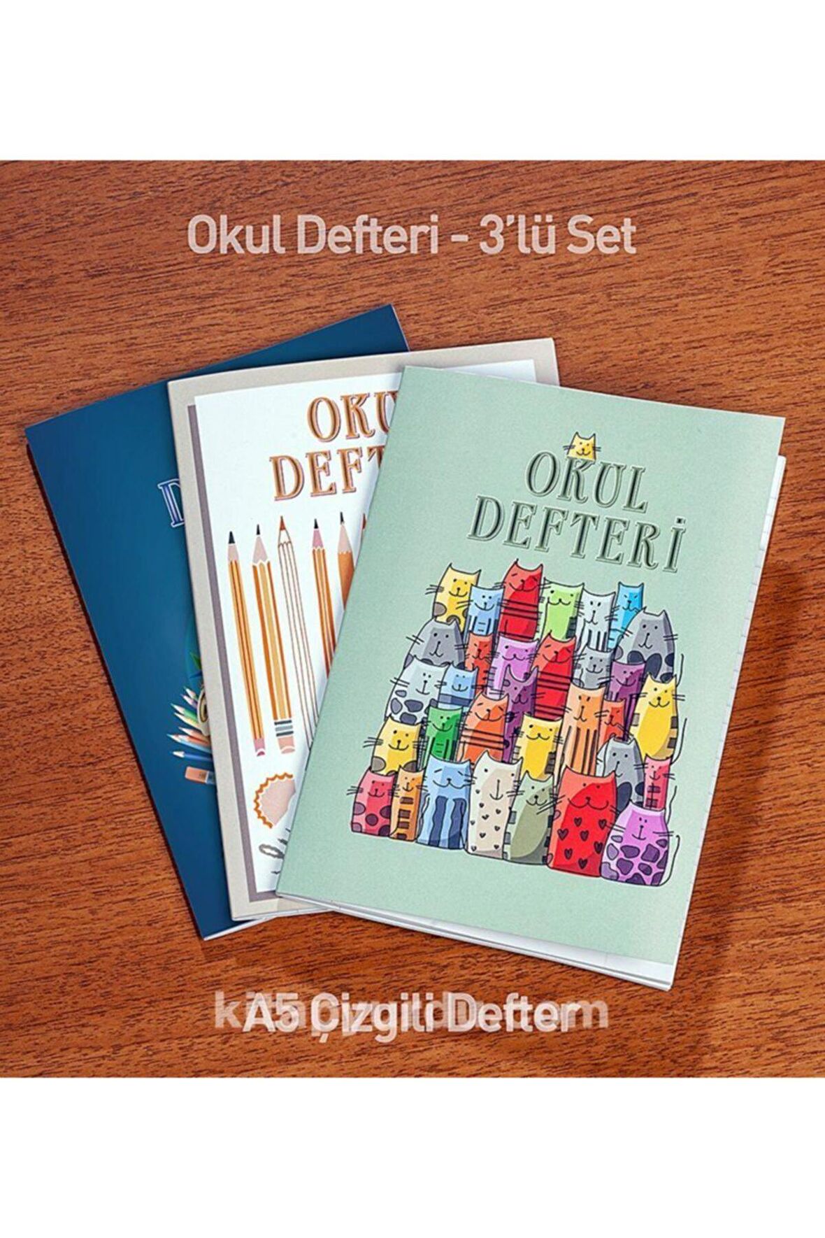 A5 Çizgili Okul Defteri (3'lü Set)