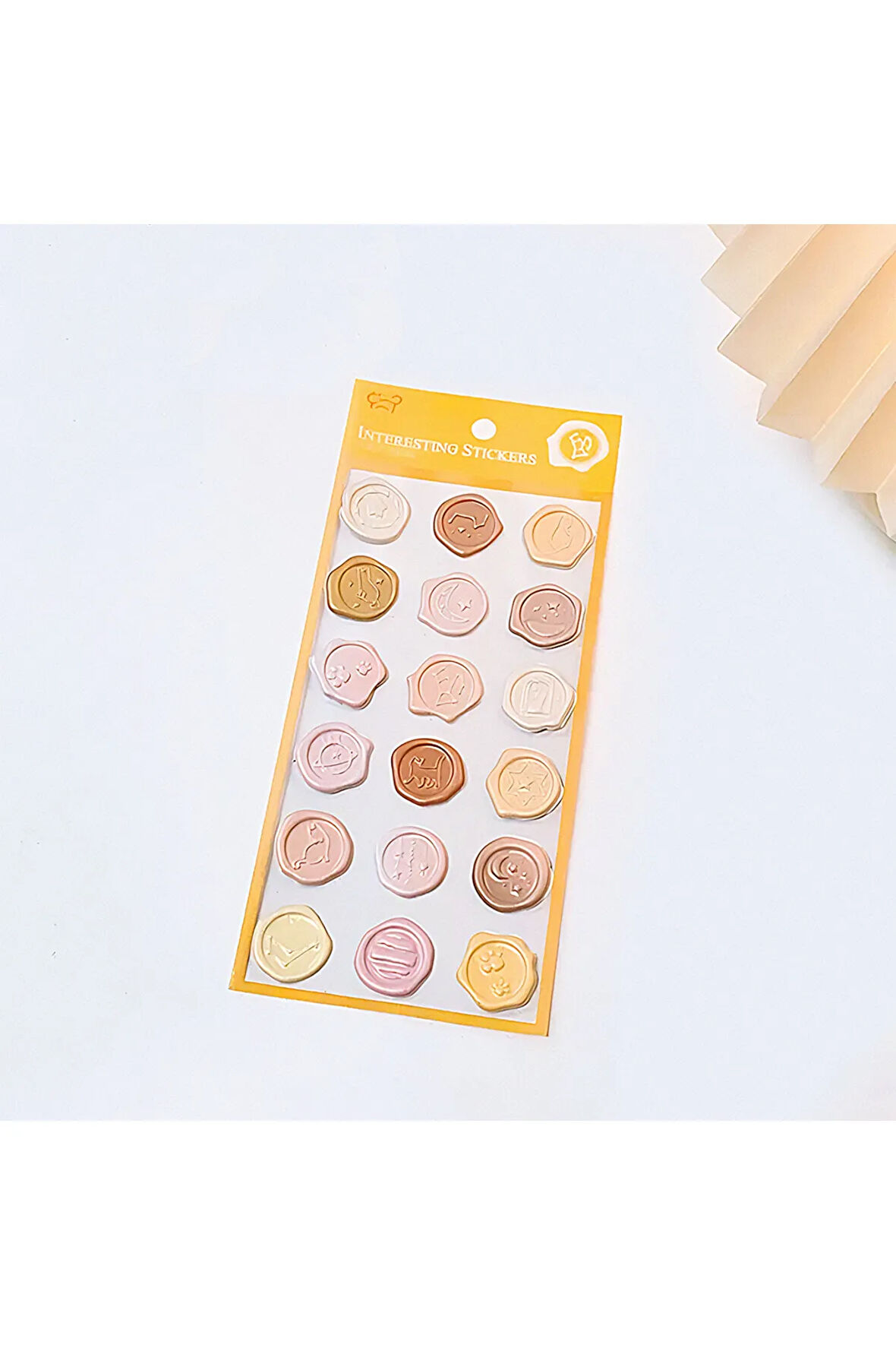 Sarı Temalı Wax 3D Pul Sticker Seti • Bullet Journal (GGK-DF023)