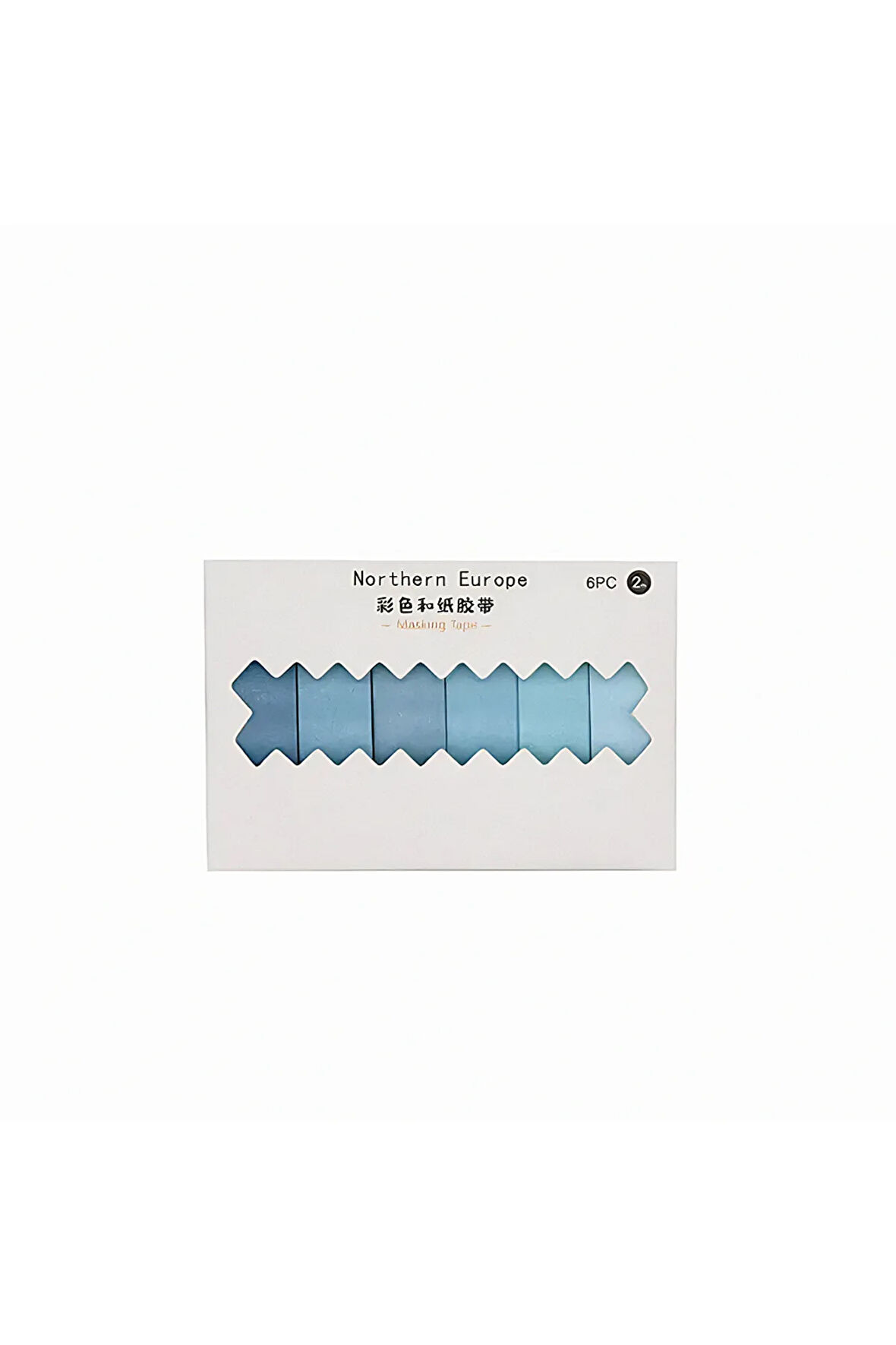 Mavi Temalı 6 Renkli Washi Bant • Sticky Note (GGK-PAX001)