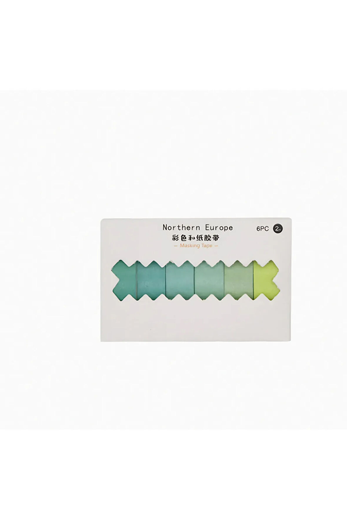 Yeşil Temalı 6 Renkli Washi Bant • Sticky Note (GGK-PAX002)