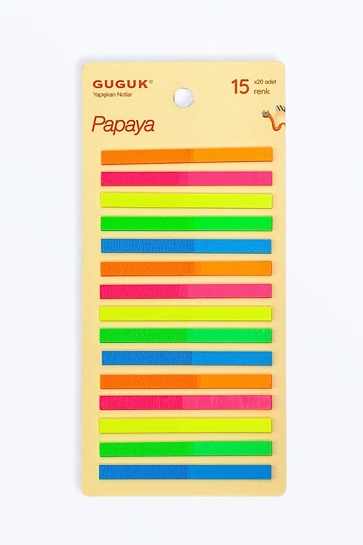 Papaya 15 Renkli Şeffaf Pet Index • Index Sticker • Post-it • Sticky Note (GGK-PI008)