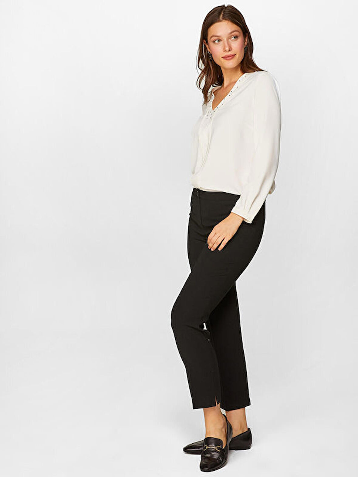 Slim Fit Krep Pantolon 00049