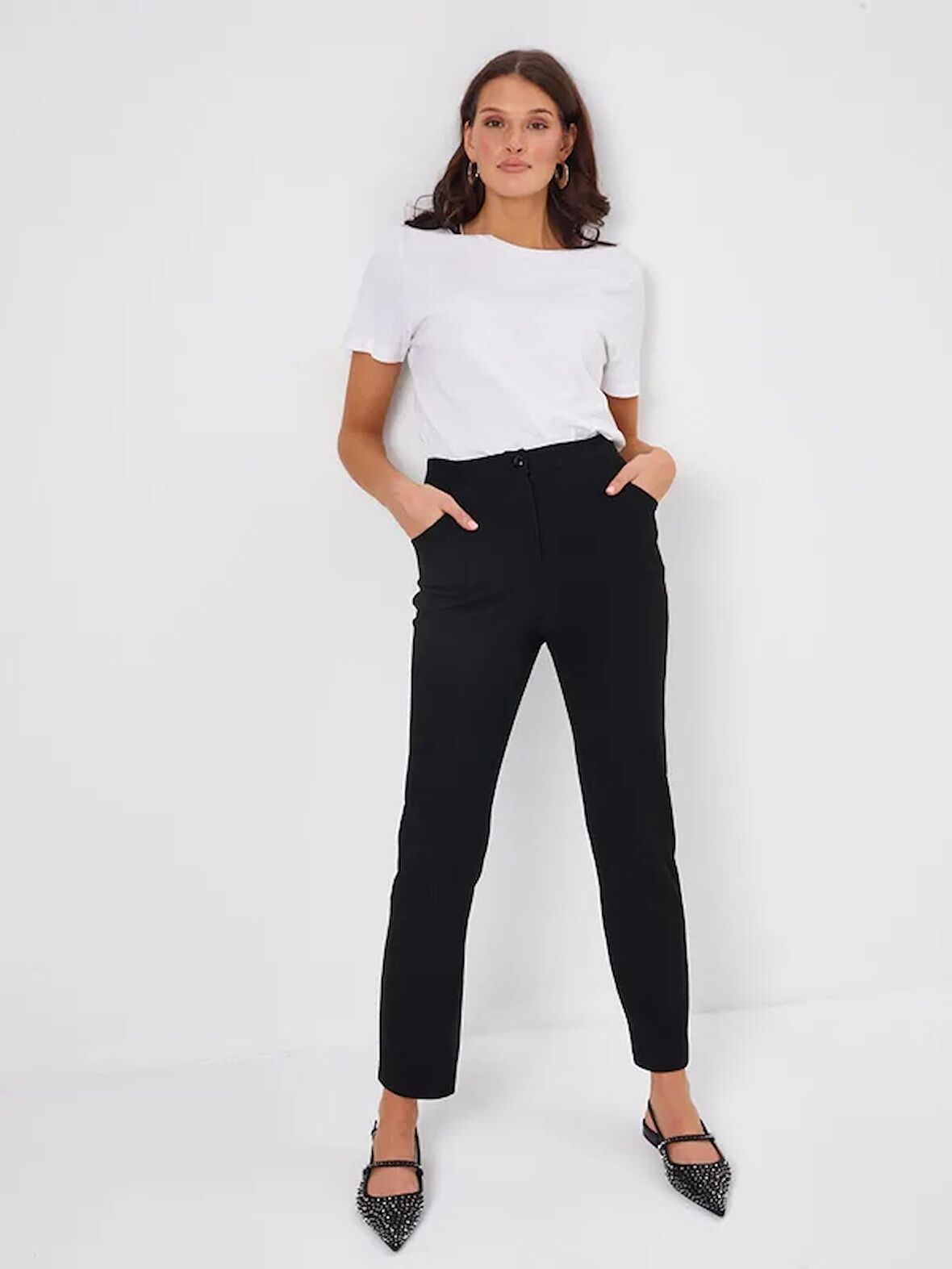 Kendinden Fitilli Straıght Fıt Örme Pantolon 68519