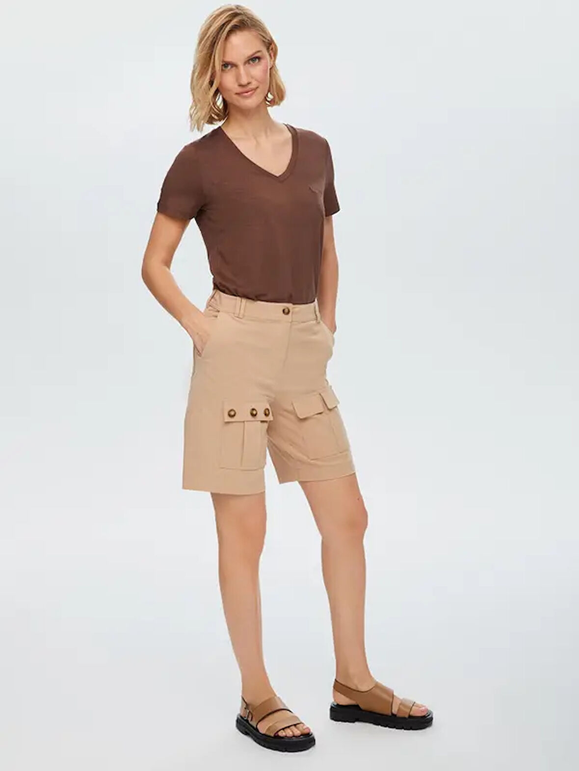 Kargo Cep Detaylı Pamuklu Comfort Fit Şort 68574