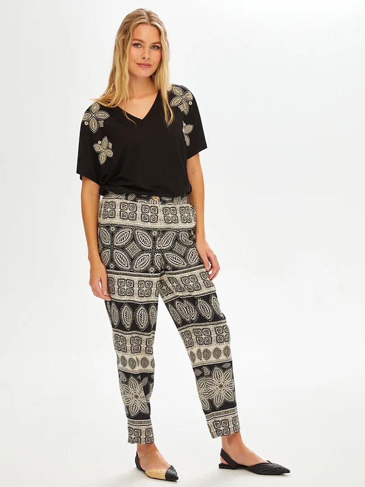 Resort Hitit Desen Comfort Fıt Pantolon 68806