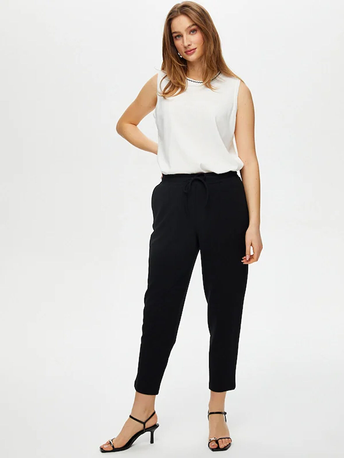 Comfort Fit Krep Örme Pantolon B00074-1