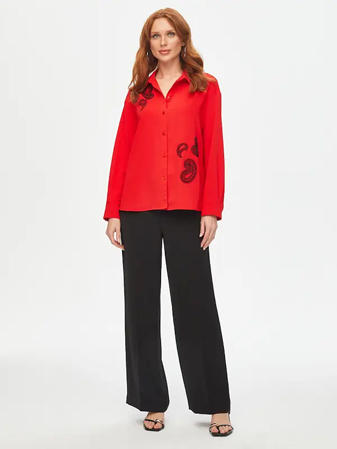 Paisley Boncuk Nakışlı Gömlek 69310