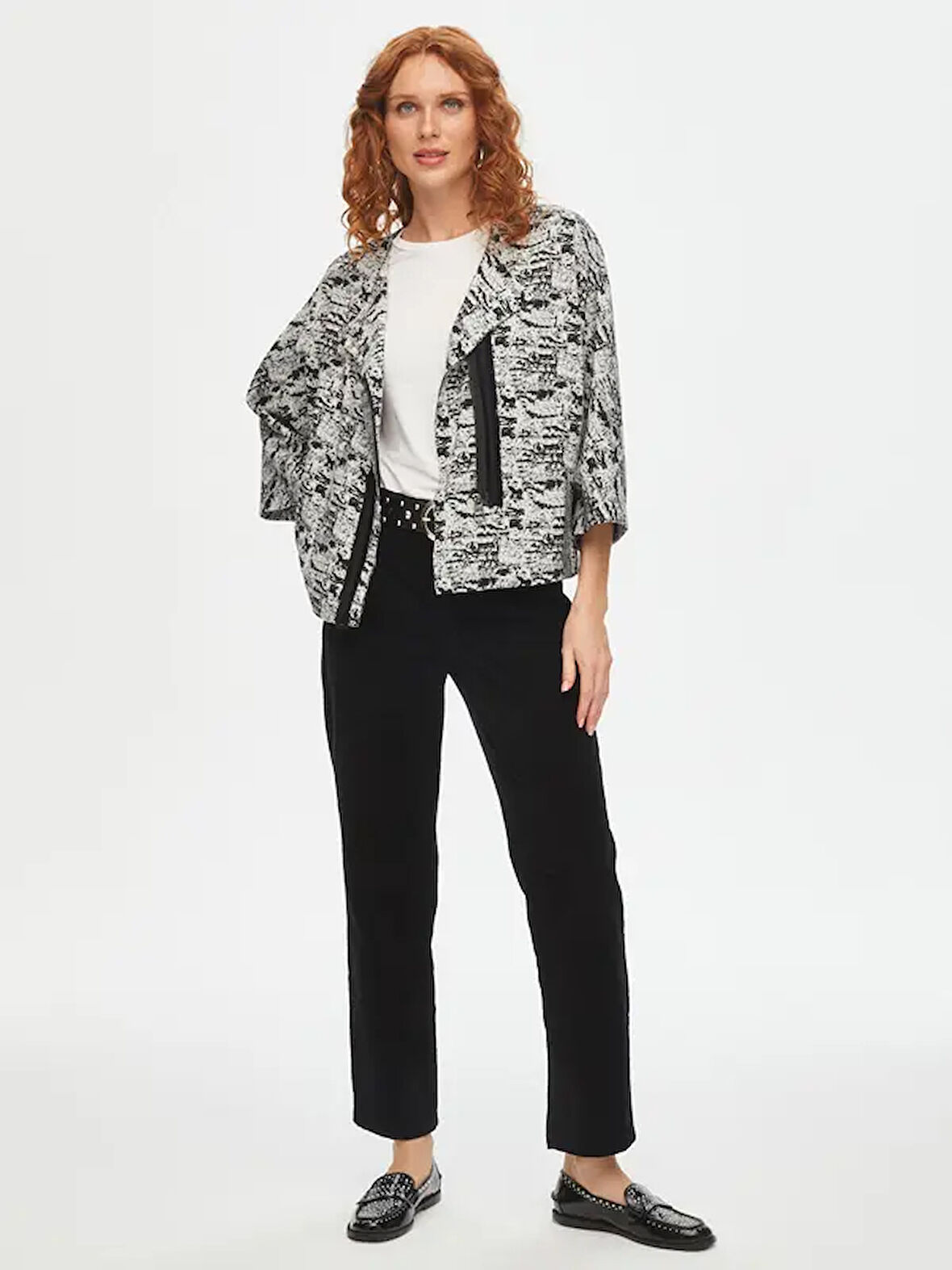 Kendinden Jakarlı Casual Form Örme Ceket 69193