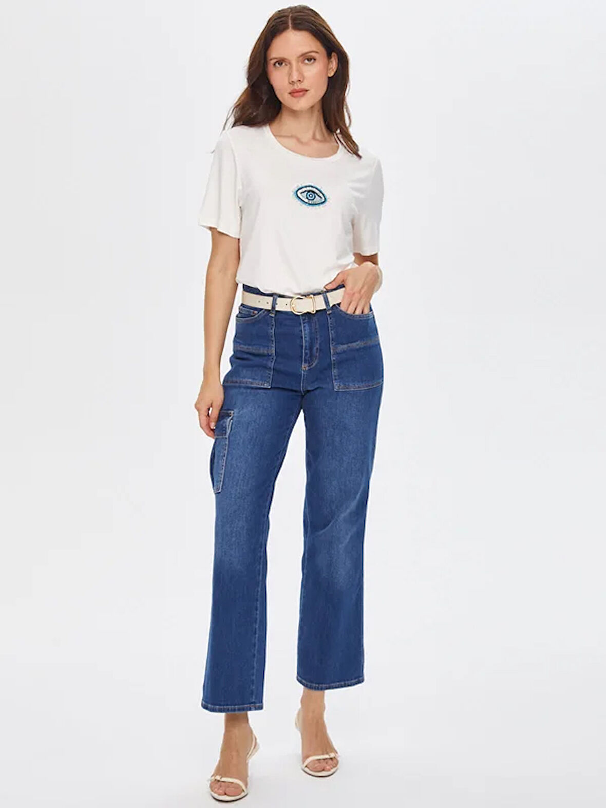 Kargo Cep Detaylı Straight Fit Jean Pantolon 69351