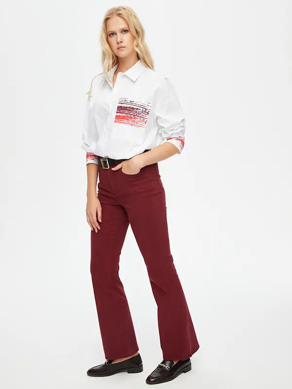 Straight Fit Parça Boya Pantolon 69481