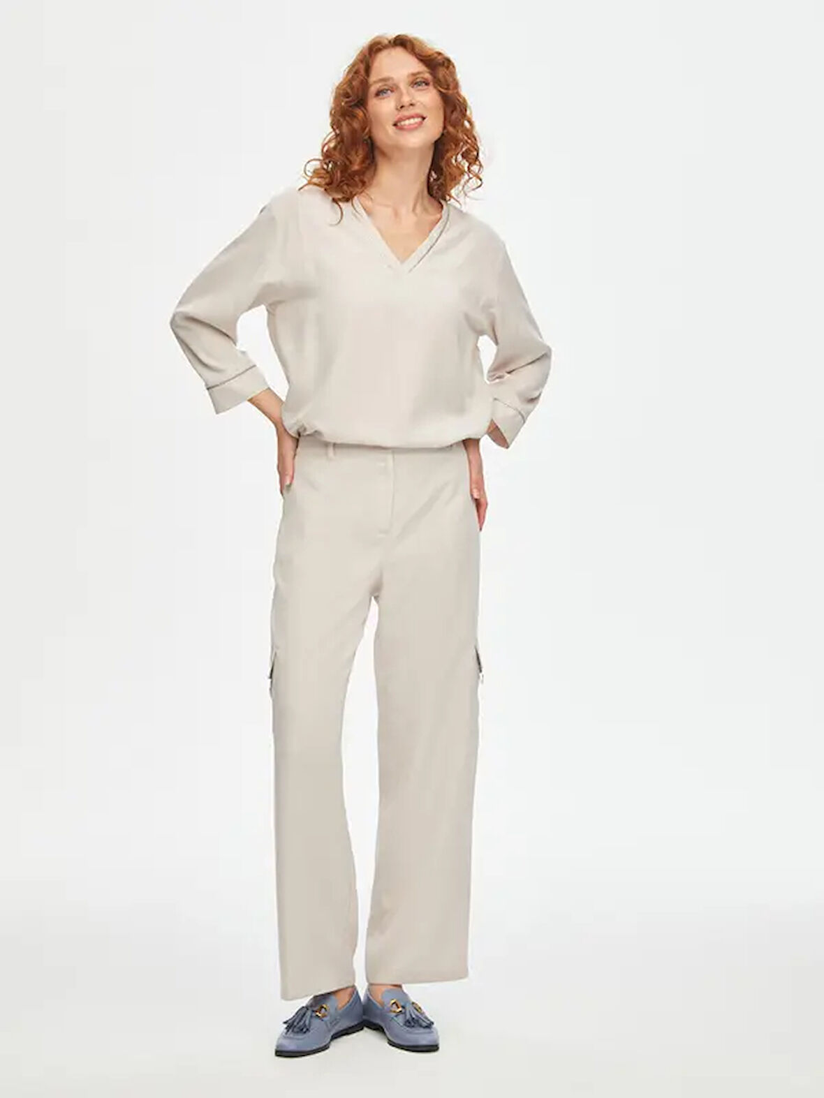 Relax Liyoselli Cep Detaylı Wide Leg Fit Pantolon 69762