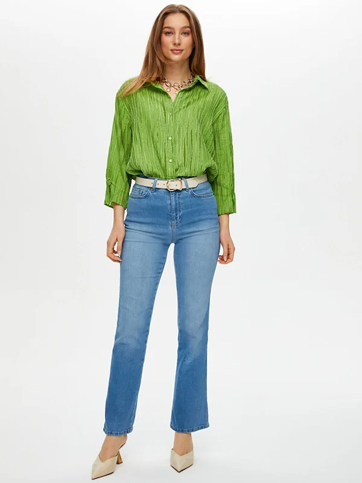 Flare Paça Jean Pantolon S25JPN014