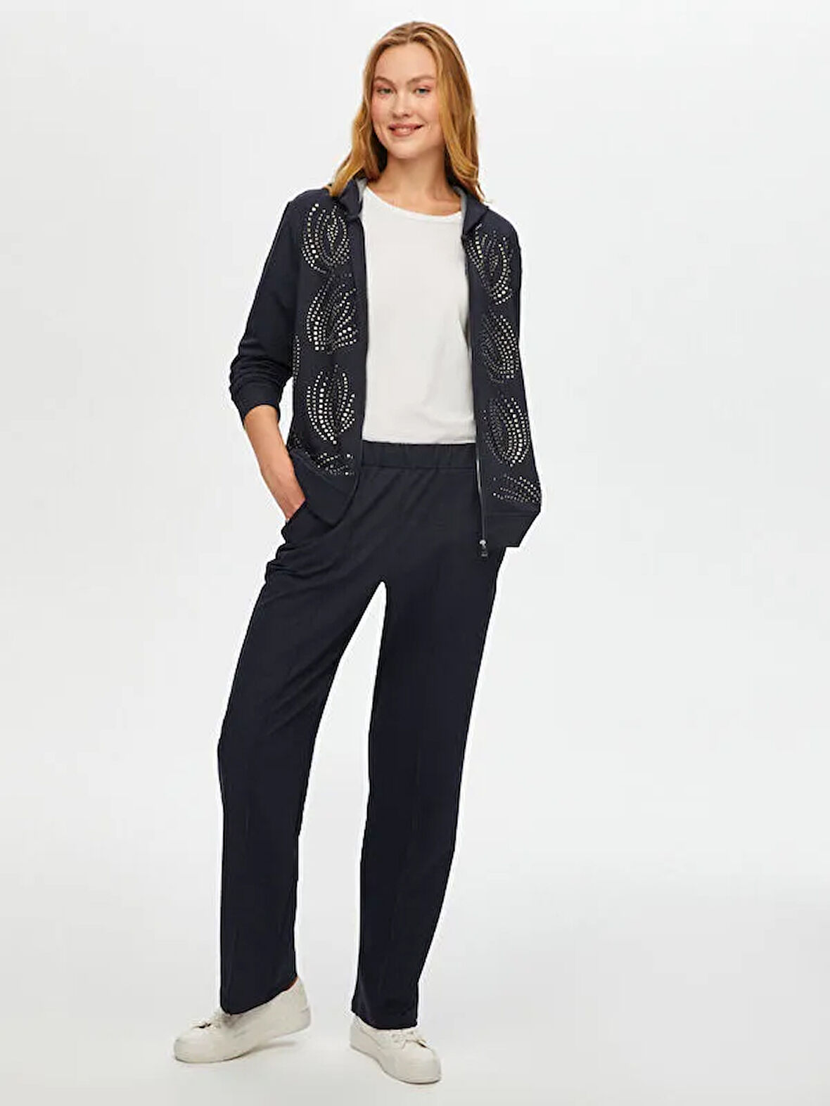 Trok Taş Detaylı Kapişonlu Eşofman Üst S25ESU006