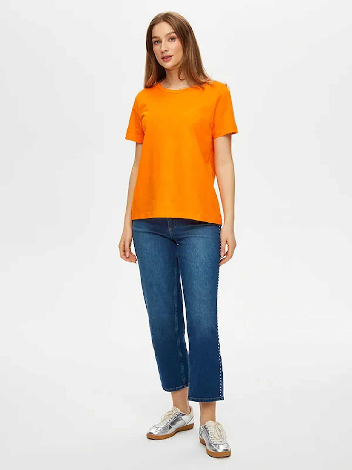 %100 Pamuk Yuvarlak Yaka T-Shirt S25TSH008