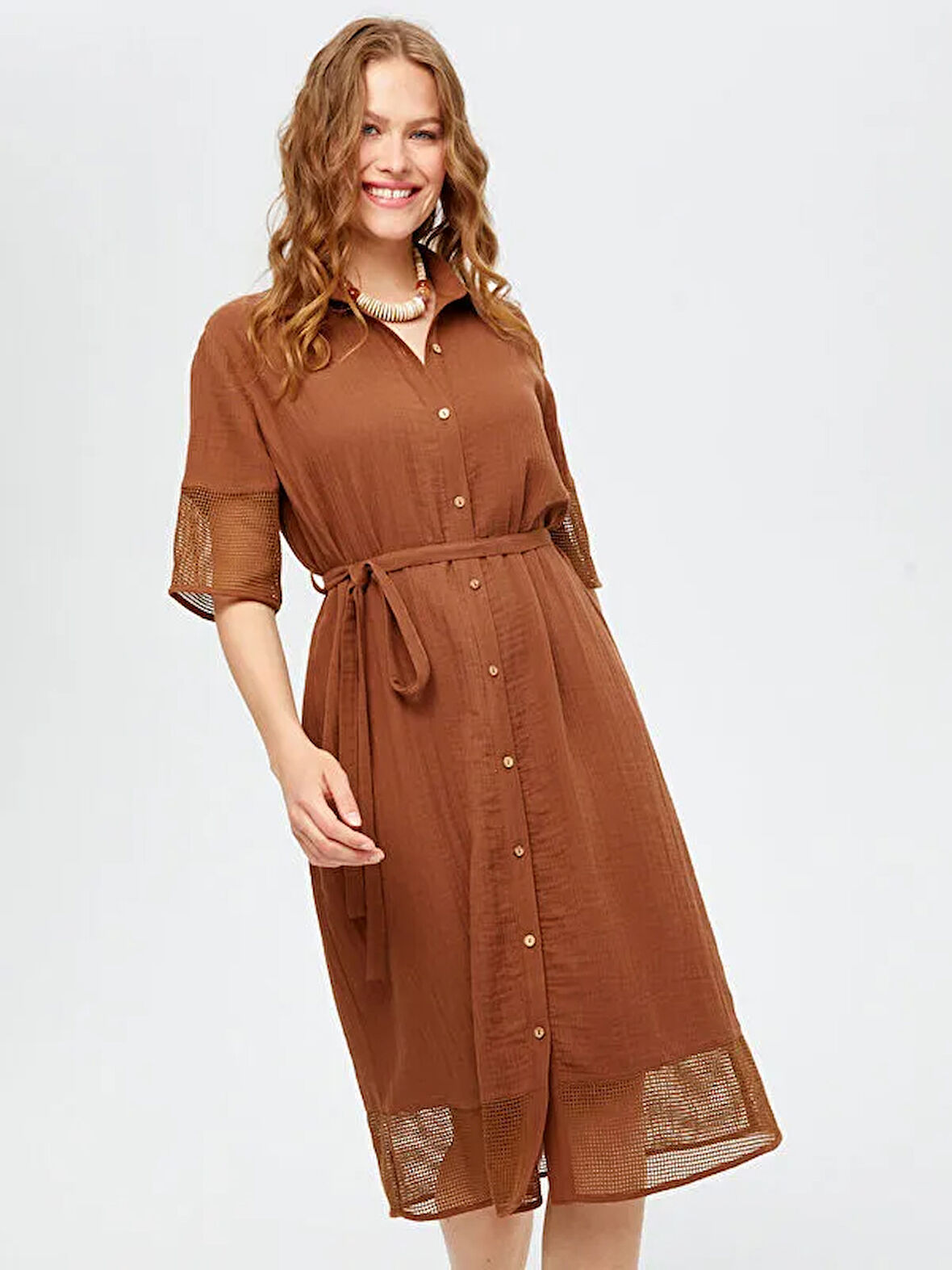 File Garnili Müslin Gömlek Elbise S25ELB034