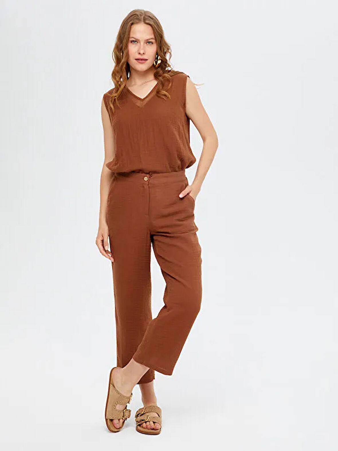 Wide Leg Fit Müslin Pantolon S25PNT028
