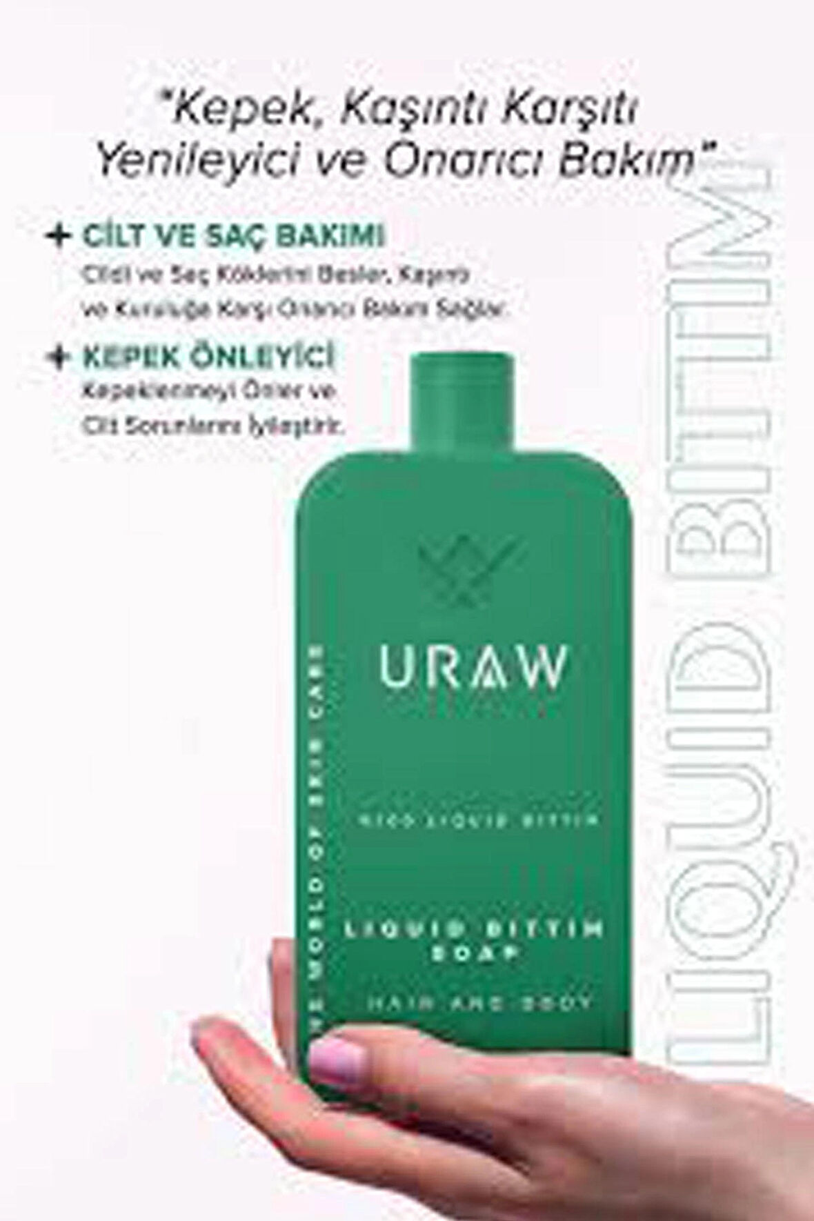 Uraw Liquid Bıttım Soap ( Saç ve Cilt İçin Kepek, Kaşıntı Karşıtı Yenileyici ve Onarıcı Bakım Sabunu )