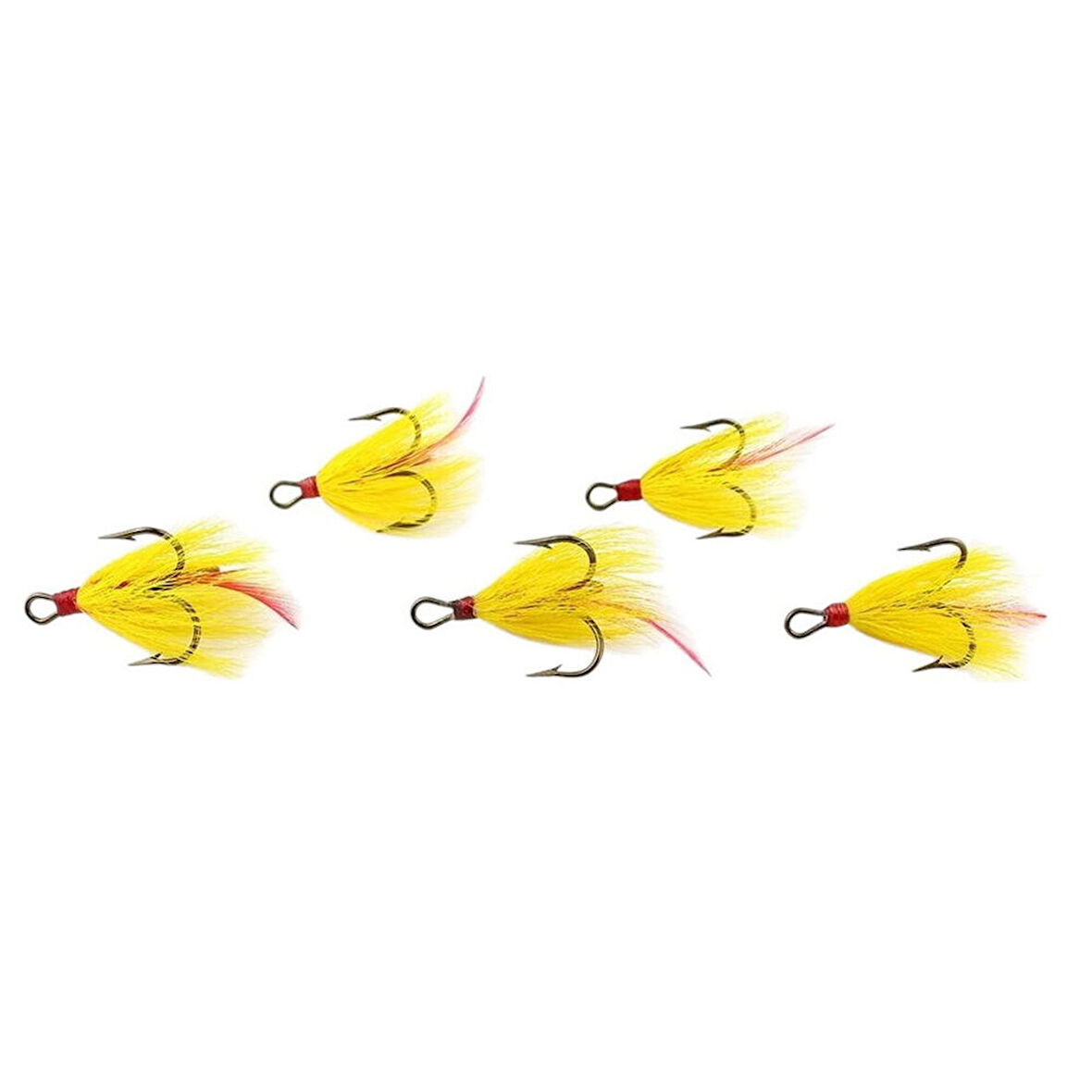 Mustad 611122 No:4 3lü İğne Sarı Tüylü 5li Pkt