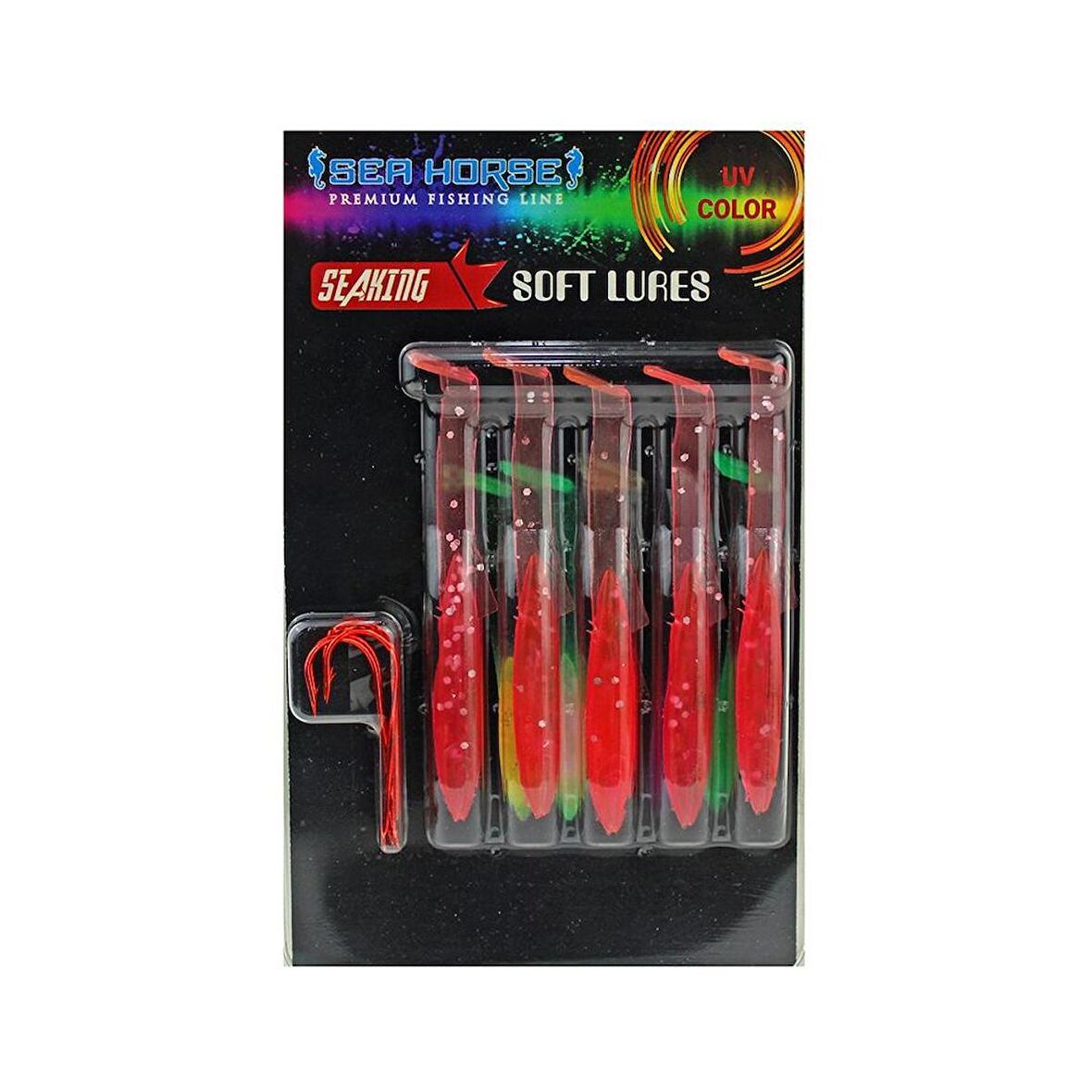 Sea Horse Glow 6,5cm 5 Li Paket Silikon Balık C2