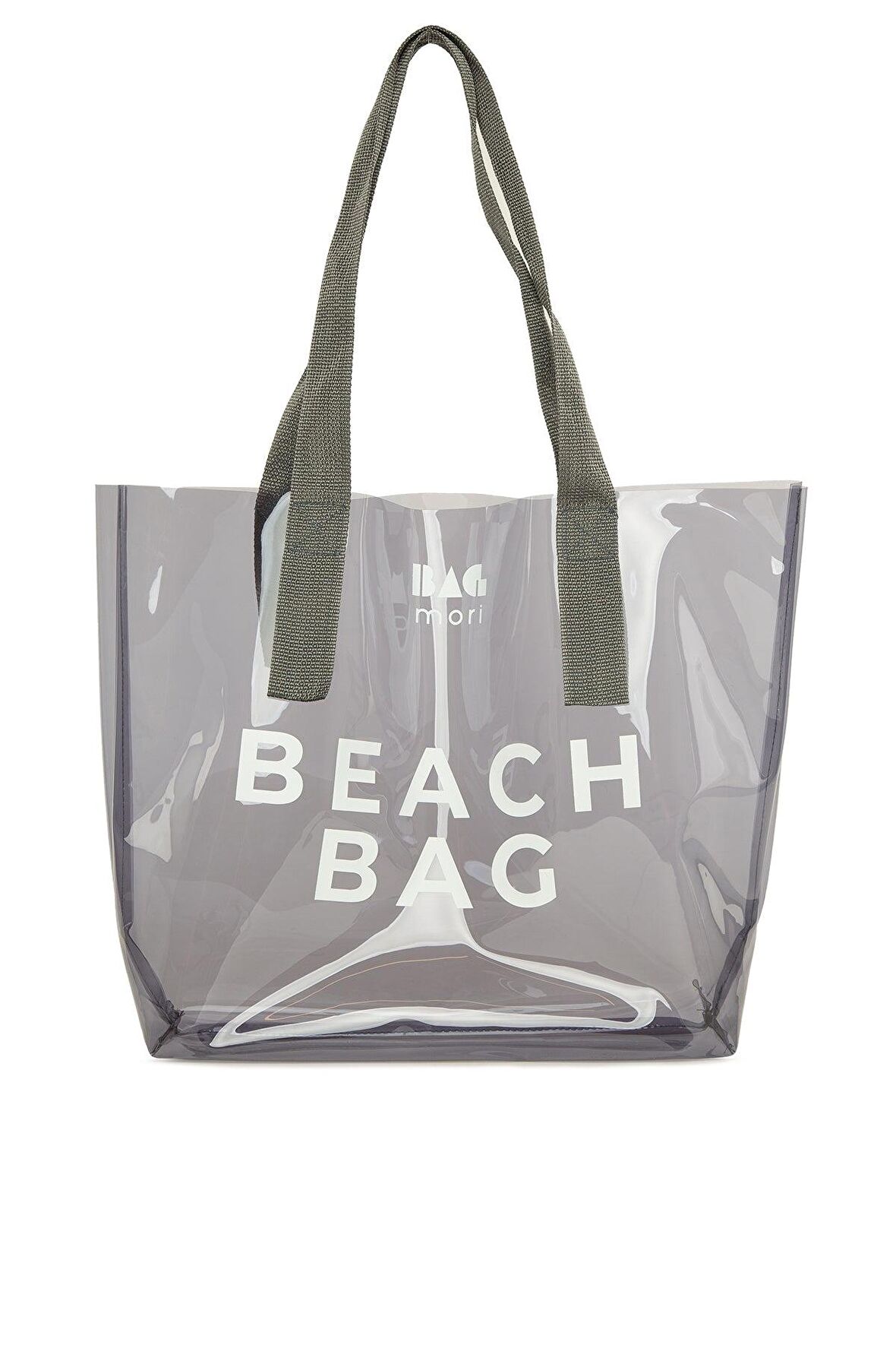 Gri  Beach Bag Baskılı Şeffaf Plaj Çantası M000007257