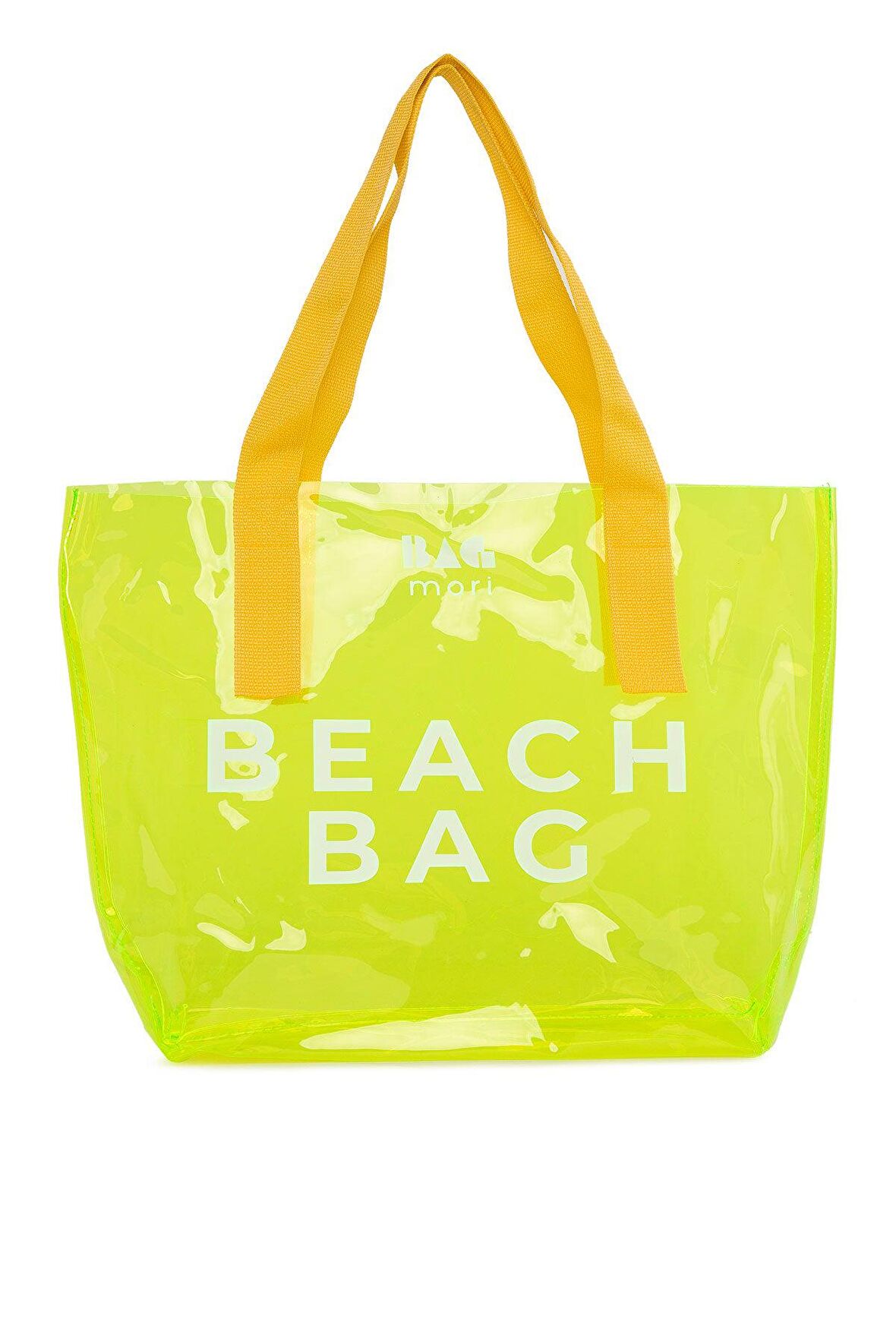 Açık Yeşil  Beach Bag Baskılı Şeffaf Plaj Çantası M000007257