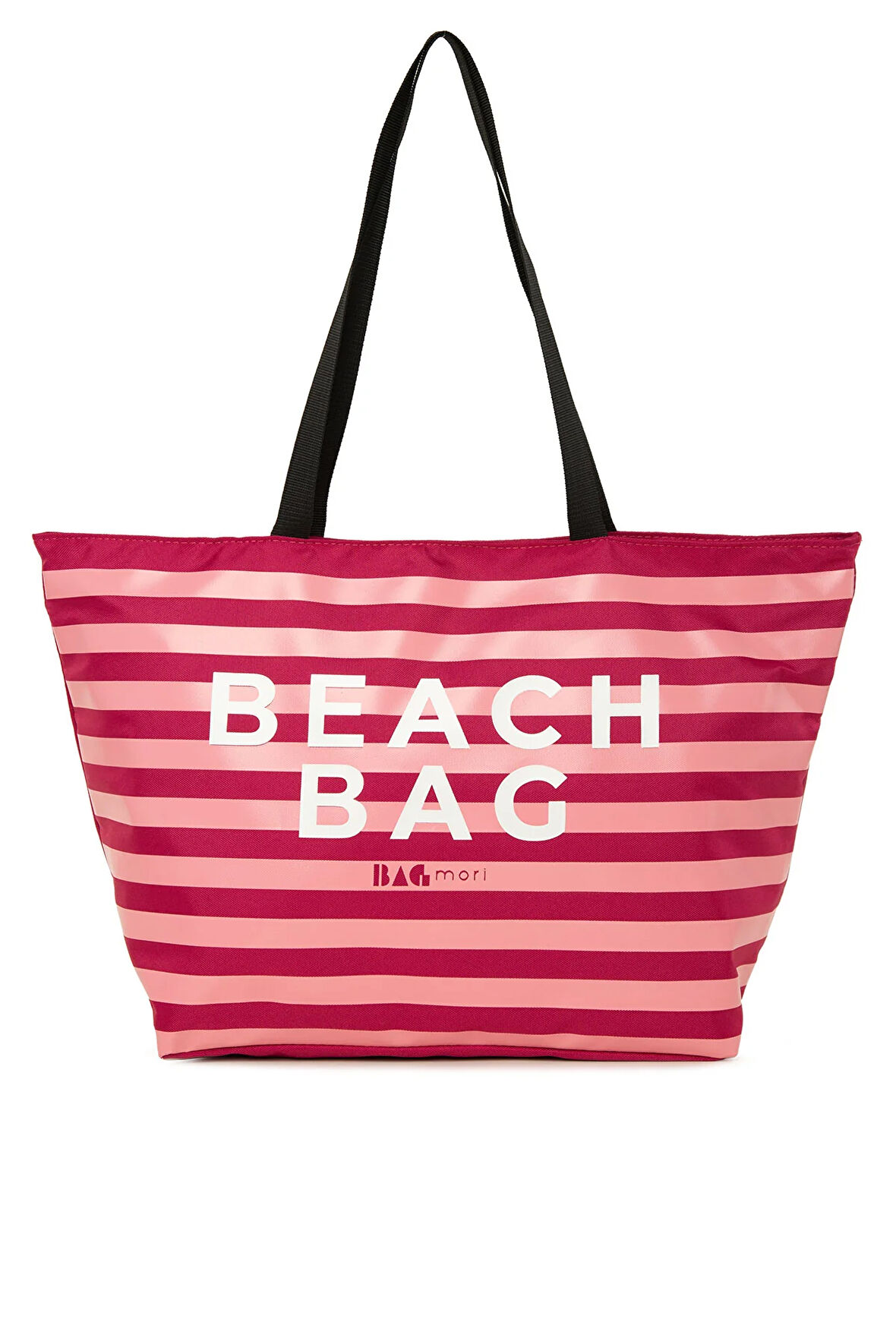 Fuşya  Çizgili Beach Bag Baskılı Plaj Çantası M000008438