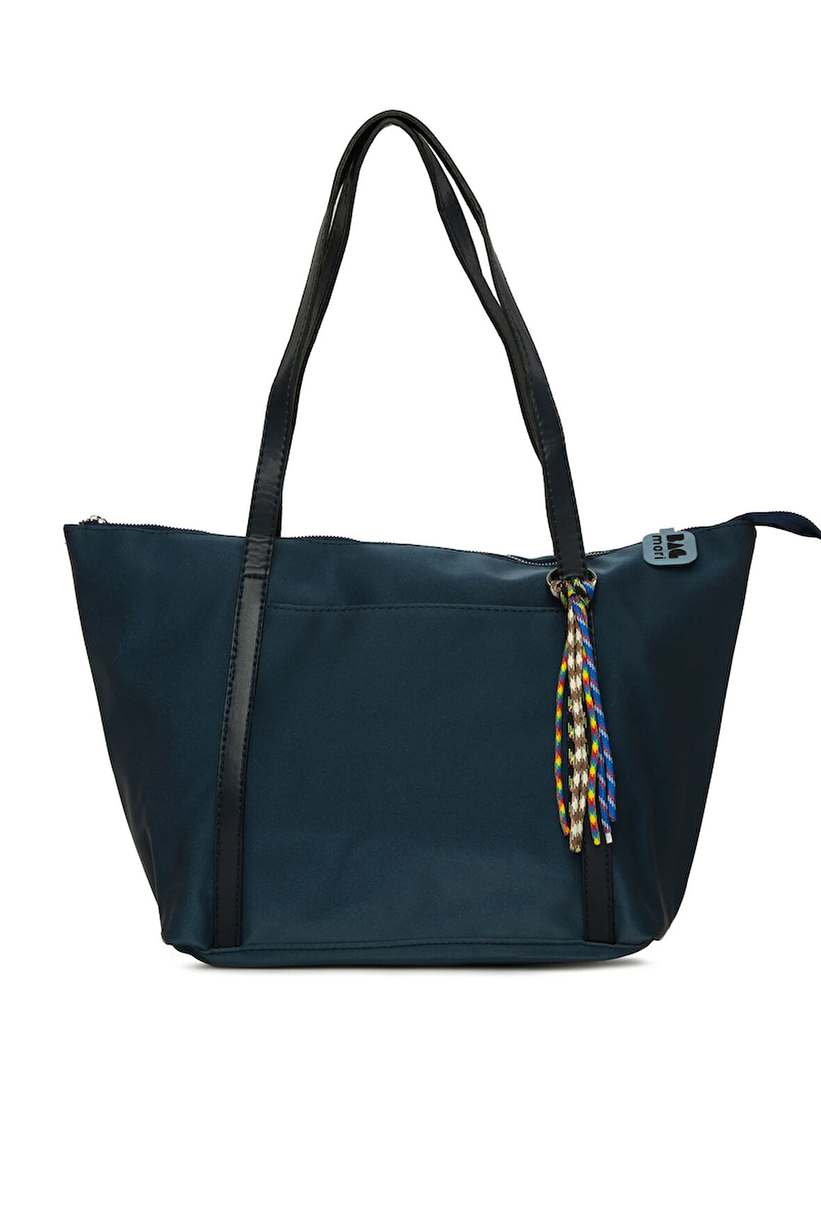 Lacivert  Renkli Püskül Detaylı Saten Tote Çanta M000008174