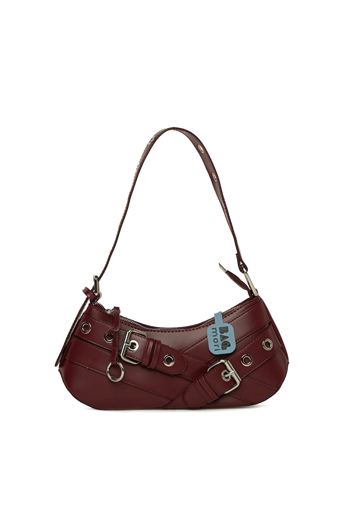 Bordo  Kemer Aksesuarlı Askı Detaylı Baget Çanta M000008449