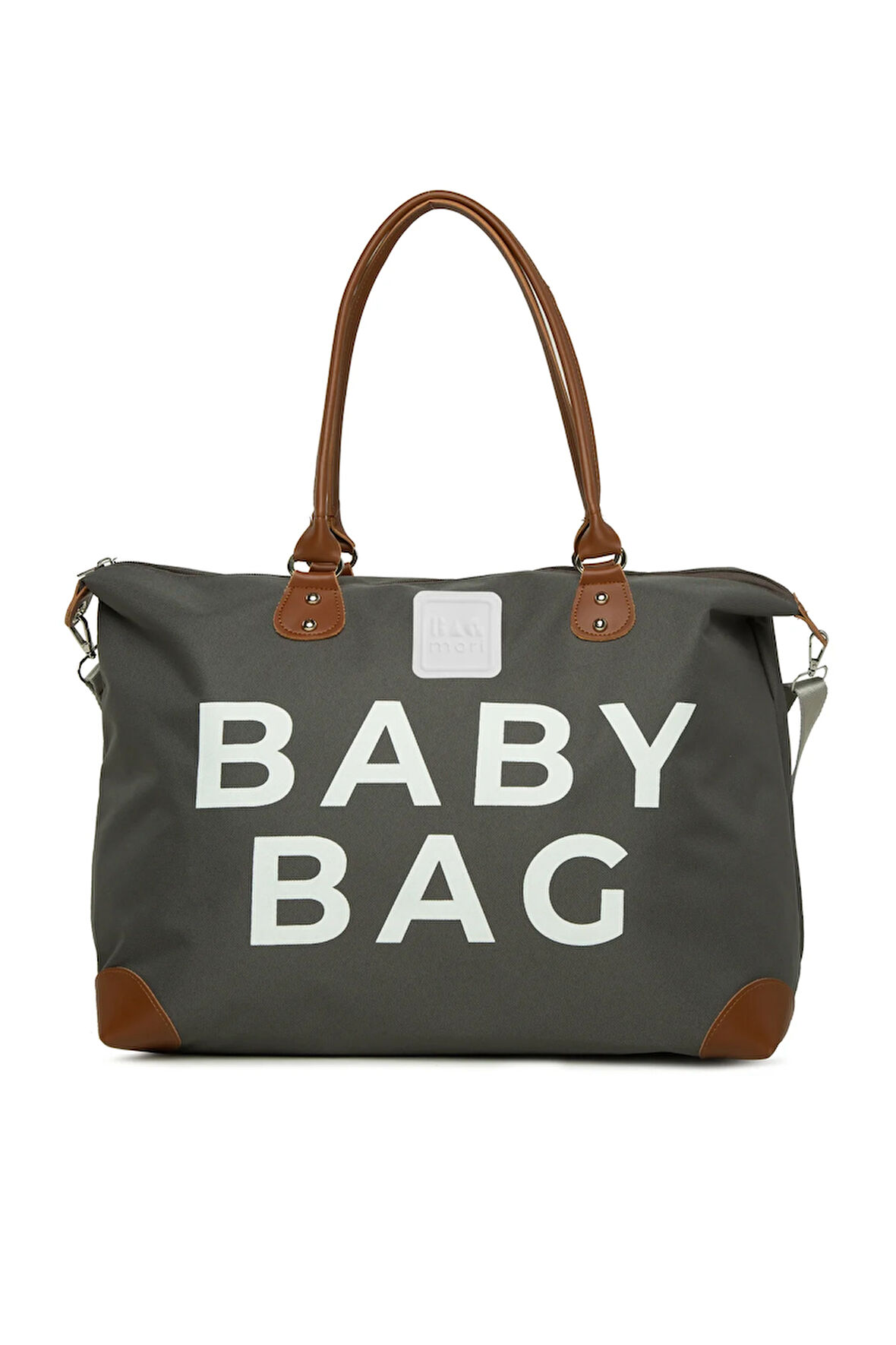 Gri Baby Bag Baskılı Garnili Anne Bebek Çantası M000008582