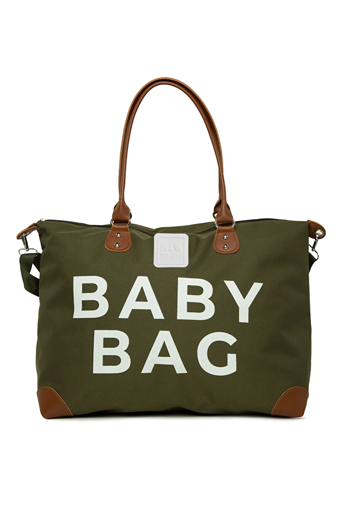 Haki Baby Bag Baskılı Garnili Anne Bebek Çantası M000008582