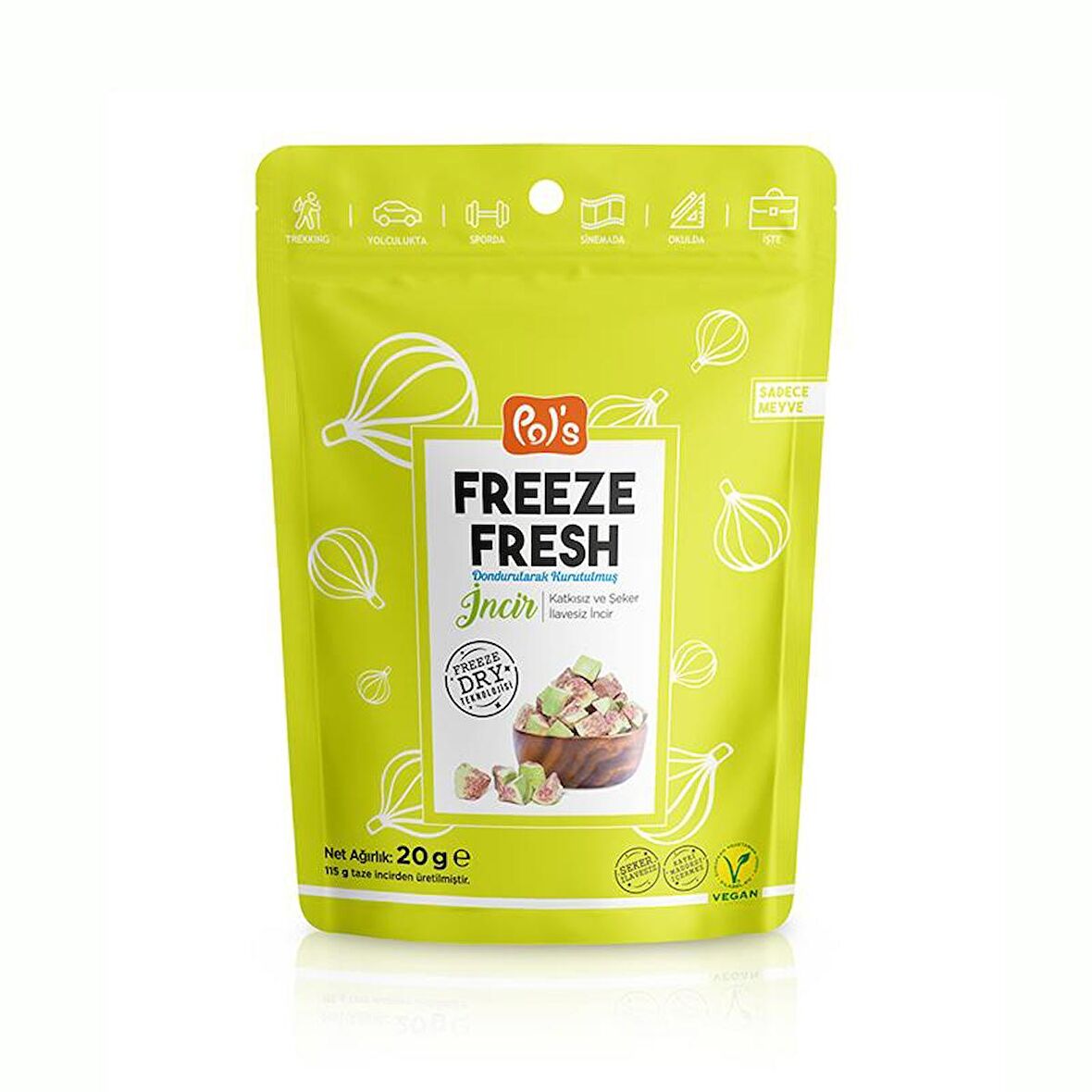 Freeze Fresh Dondurularak kurutulmuş incir 20 gr.