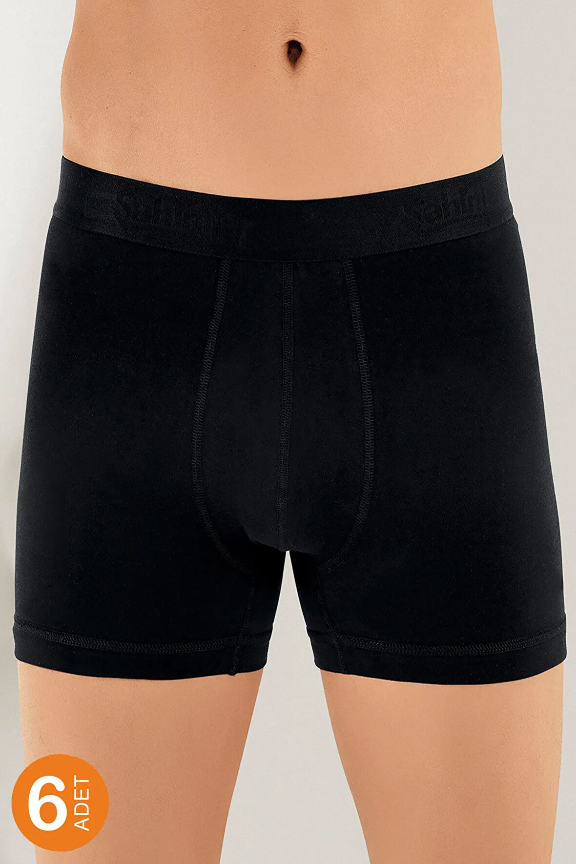 6 Lı Paket Likralı Boxer Beyaz Me031