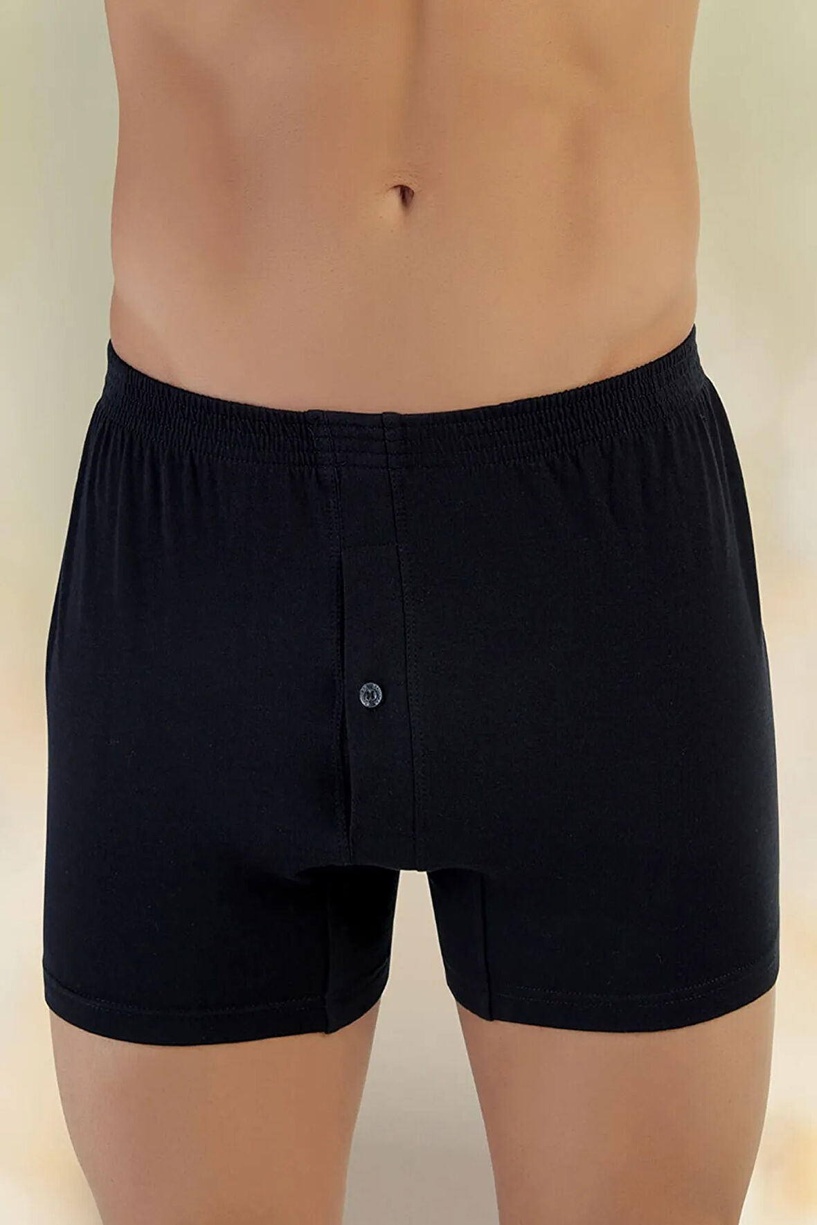 Erkek Siyah 6 Lı Paket Penye Boxer Me010