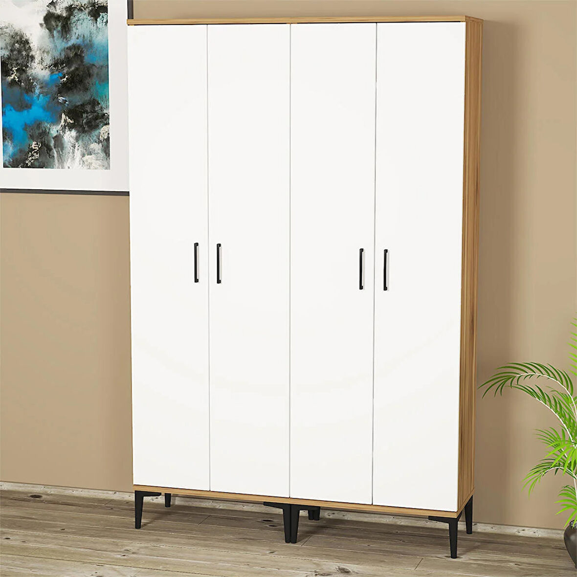 Alba-1-3 Dolaplı Ayakkabılık Vestiyer Portmanto RS02
