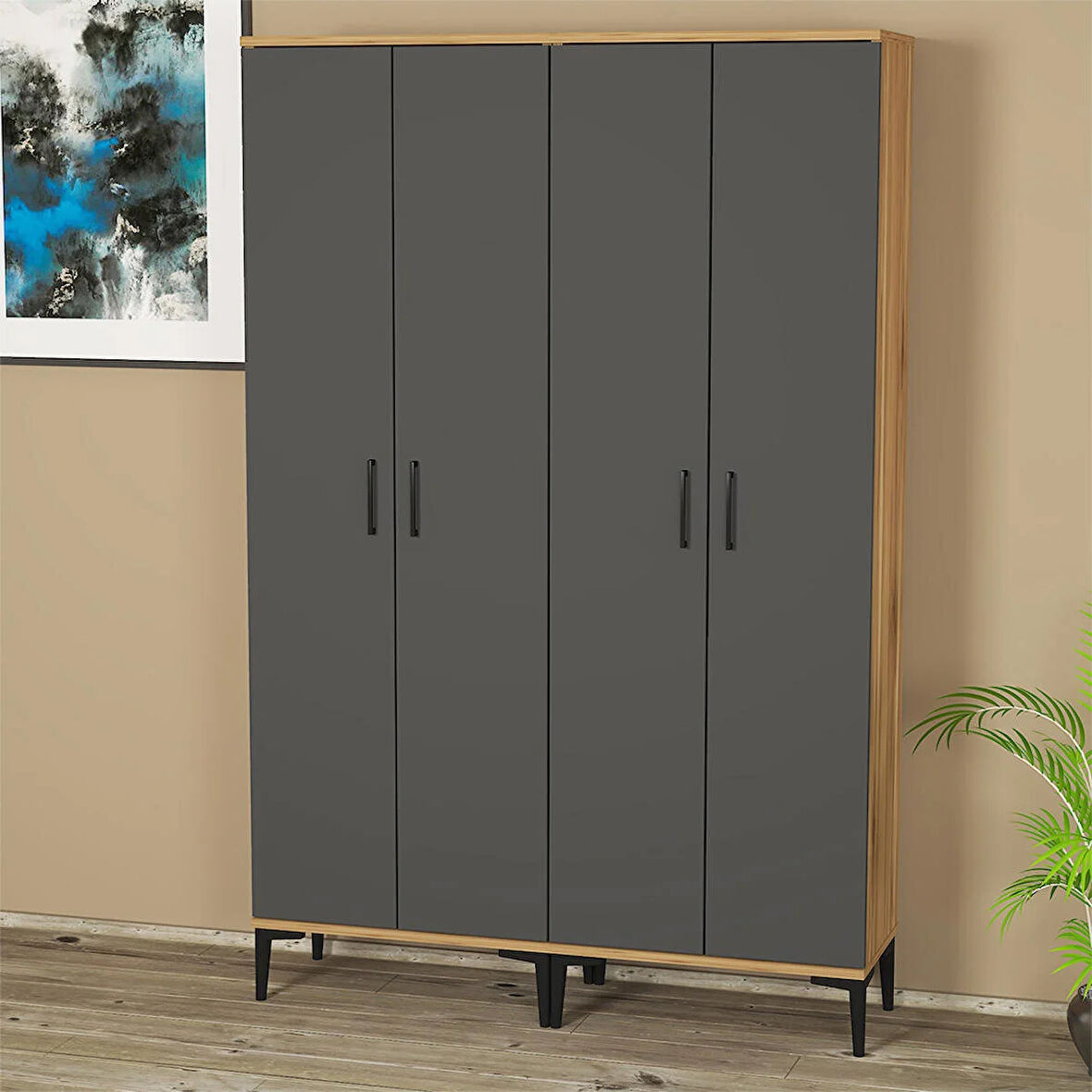 Alba-1-3 Dolaplı Ayakkabılık Vestiyer Portmanto RS06