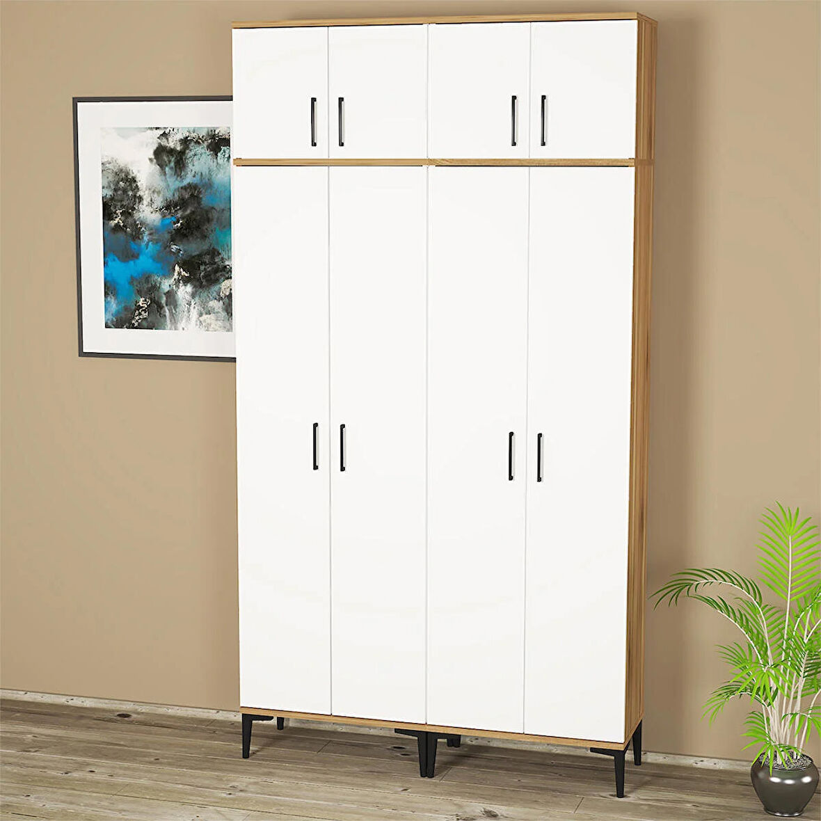 Alba-1-3-4-4 Dolaplı Ayakkabılık Vestiyer Portmanto RS02