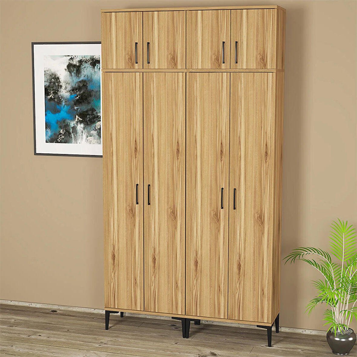 Alba-1-3-4-4 Dolaplı Ayakkabılık Vestiyer Portmanto RS04