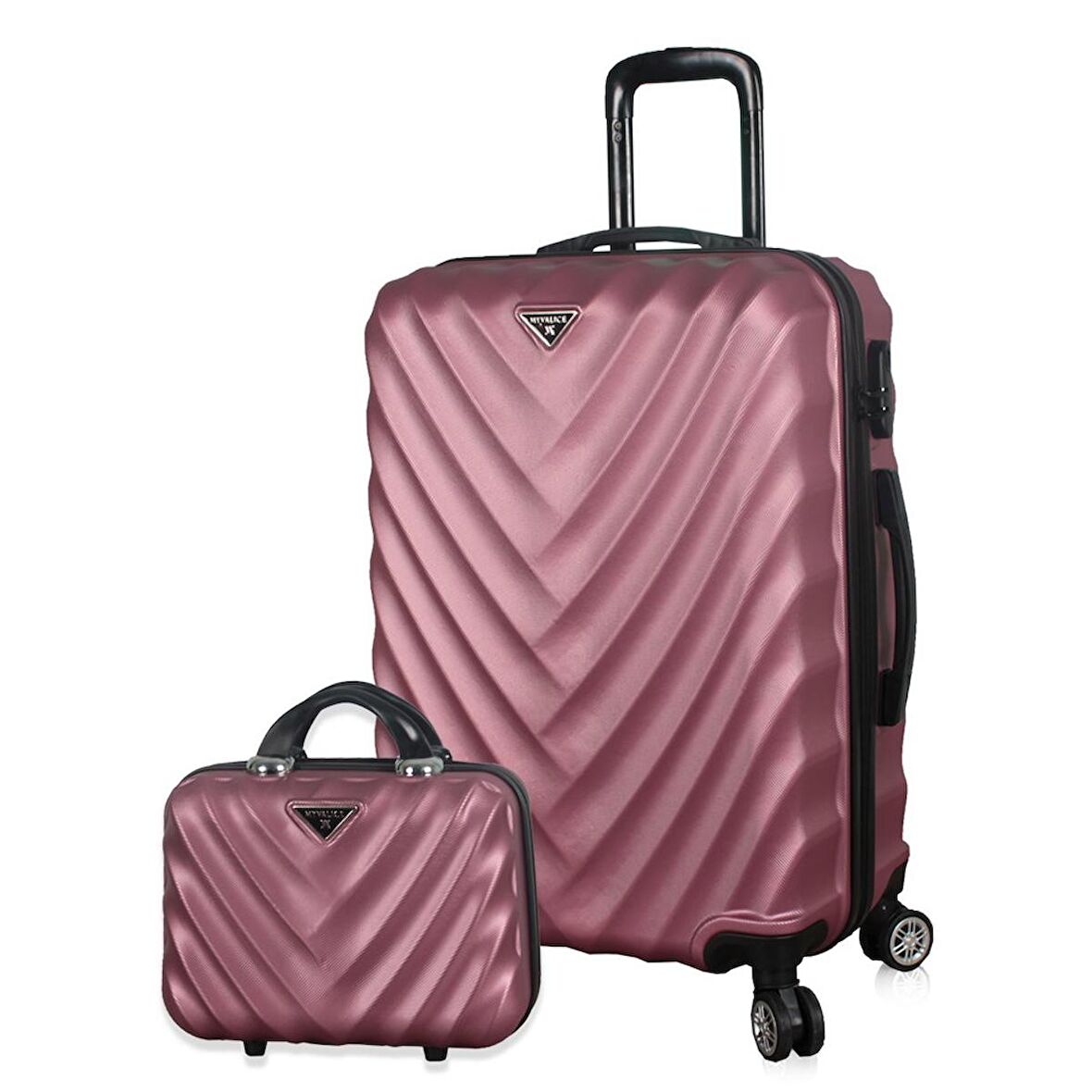 My Valice Lotus Abs 2'li Valiz Seti (Makyaj + Orta Boy) Rose