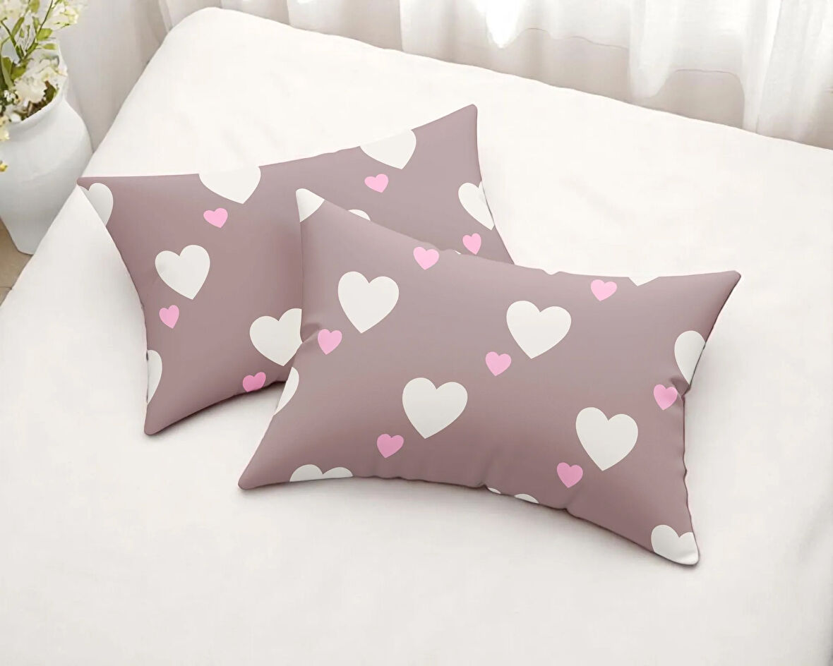 2li Yastık Kılıfı Heartly Gülkurusu