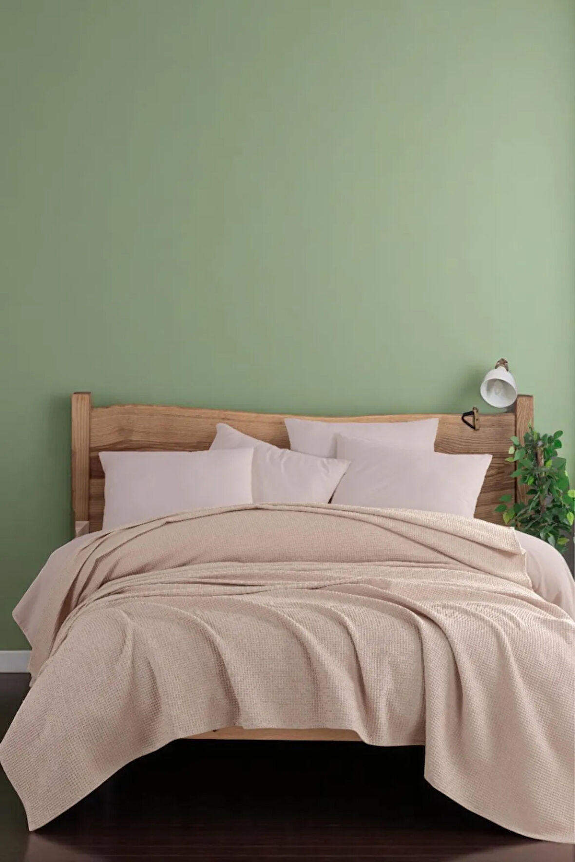 Ecocel Pike Örtü Çift Kişilik 200x230cm Sincere Koyu Bej
