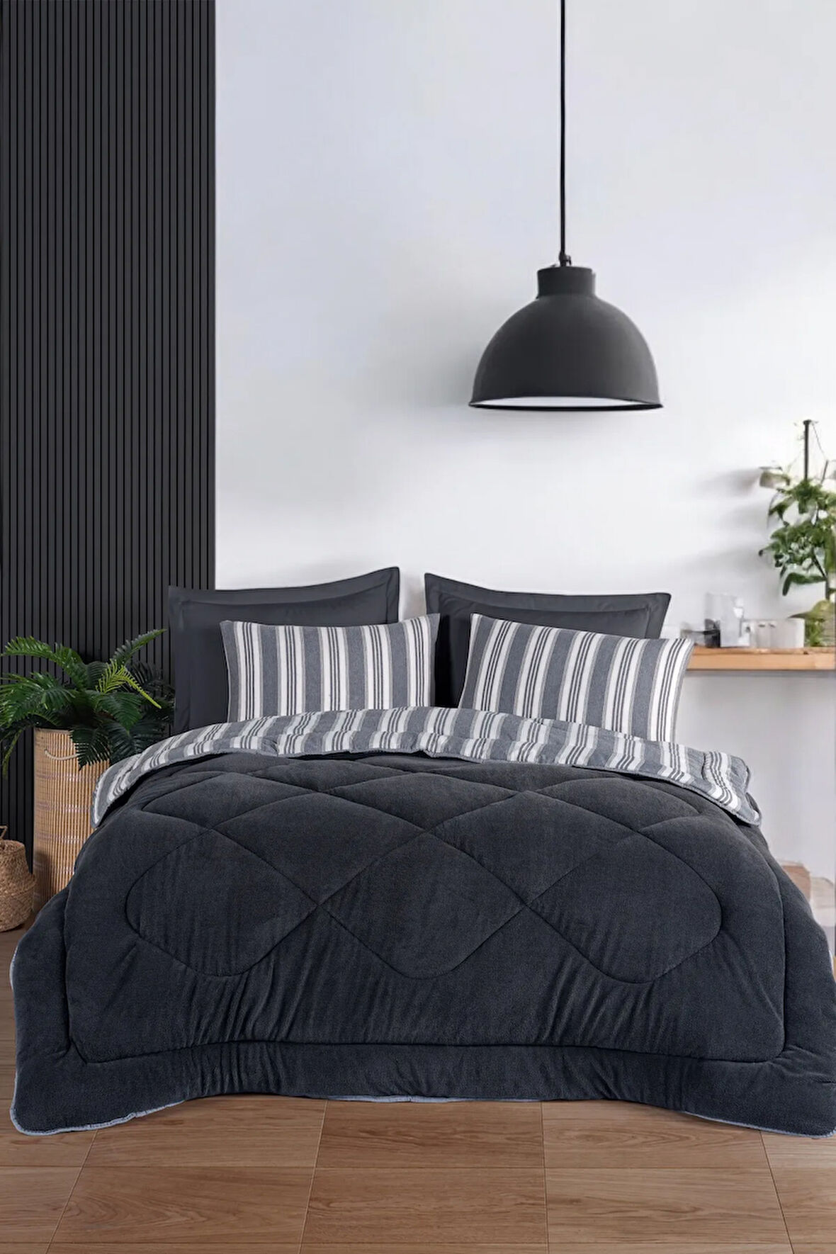 Comfort Set Wellsoft Yorganlı 2 Parça Tek Kişilik GentleTouch Antrasit