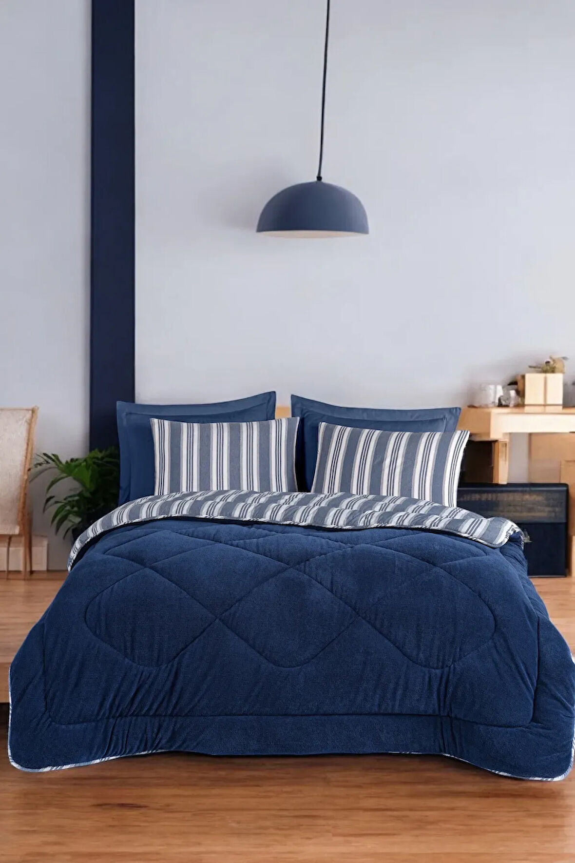 Comfort Set Wellsoft Yorganlı 2 Parça Tek Kişilik GentleTouch Lacivert