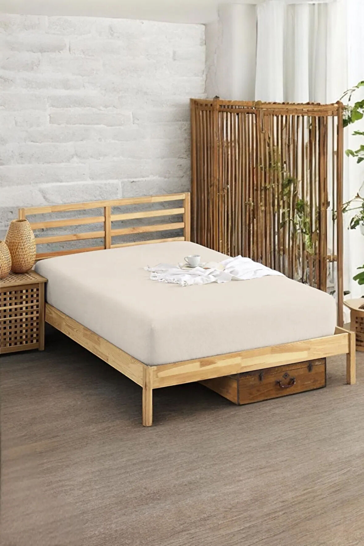 Penye Lastikli Çarşaf Pamuklu Soley Tek Kişilik 100x200cm Krem
