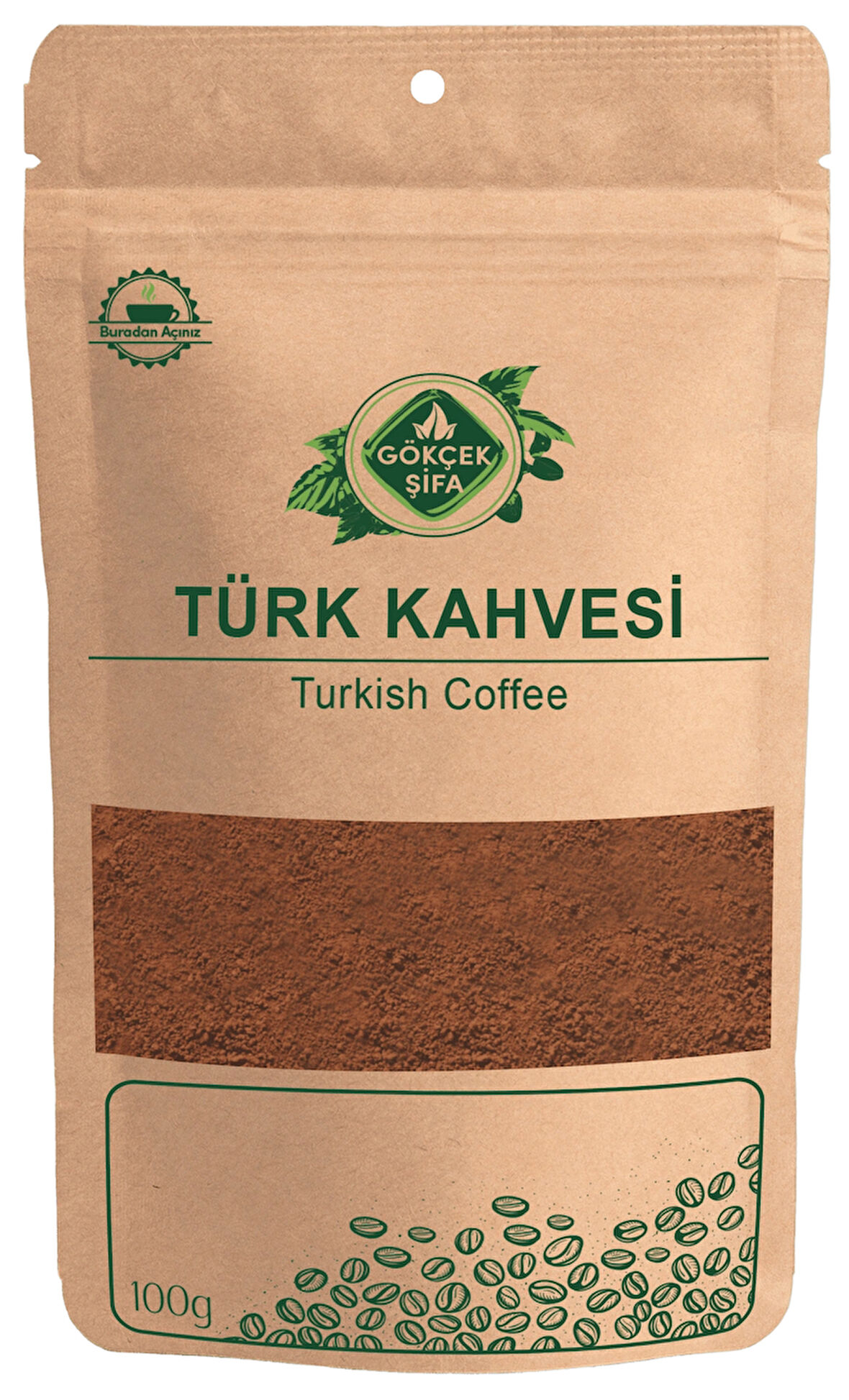 Gökçek Şifa Sade Orta Kavrulmuş Öğütülmüş Türk Kahvesi 100 gr