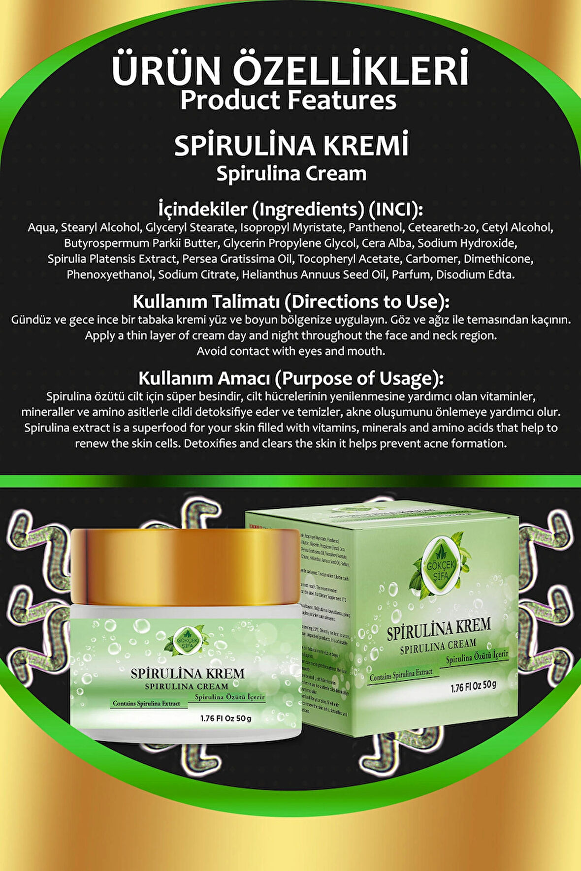 Spirulina Nemlendirici Krem