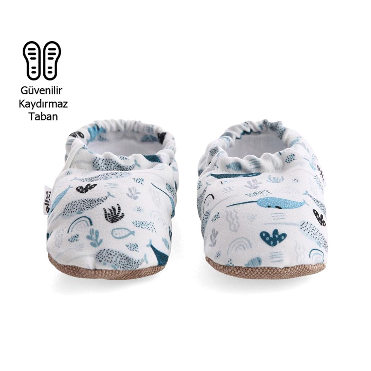 Unicorn Balık Organik Pamuk Ev Kreş Ayakkabısı Patik