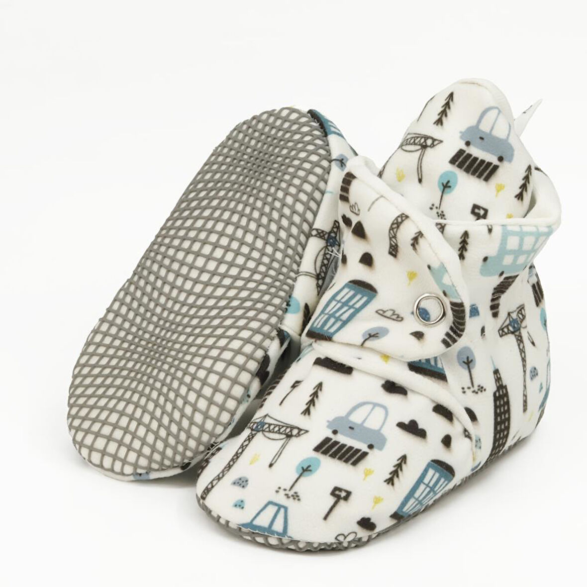 Organik Pamuk Bebek Pandufu, Kaydırmaz Taban, Yenidoğan Patiği, Ev Kreş Ayakkabısı