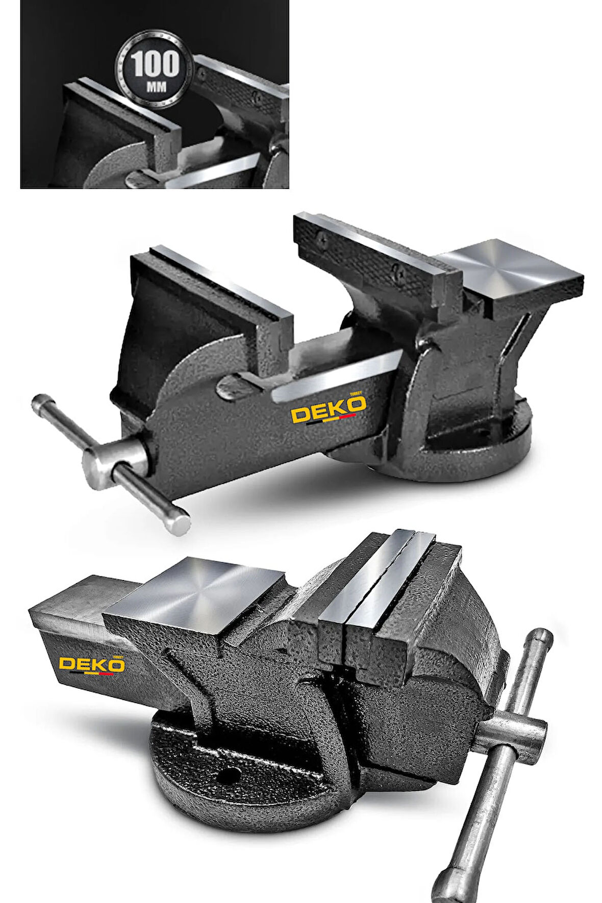 100mm 4" Sabit Tabanlı Özel Alaşım Paslanmaz Çelik Sabit Tezgah Masa Mengenesi Örslü